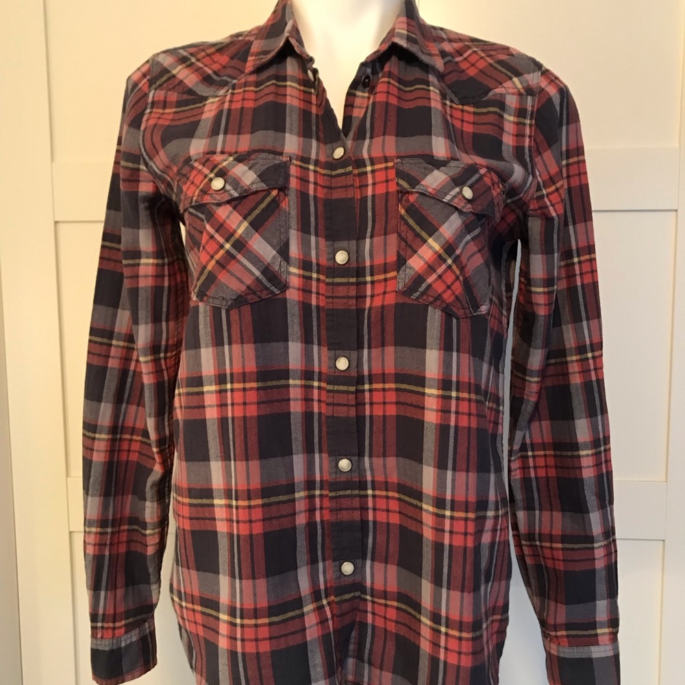 {BOGO} AEO Plaid Button Down Boyfriend Fit